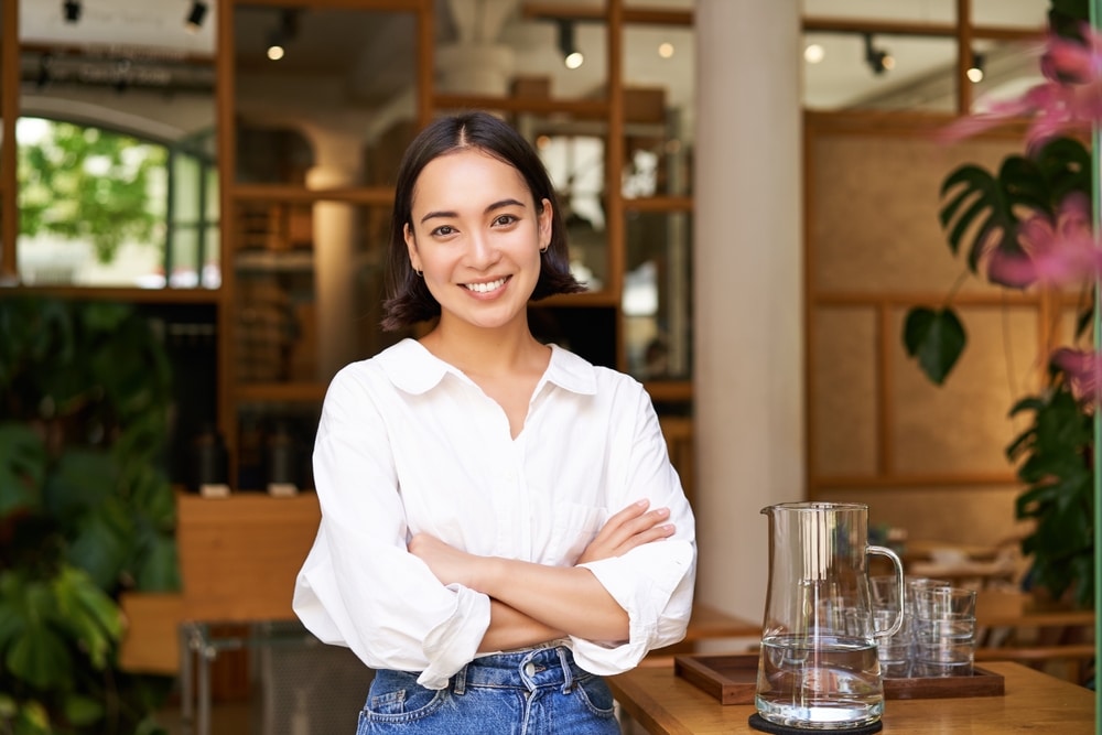 Young woman in a cafe